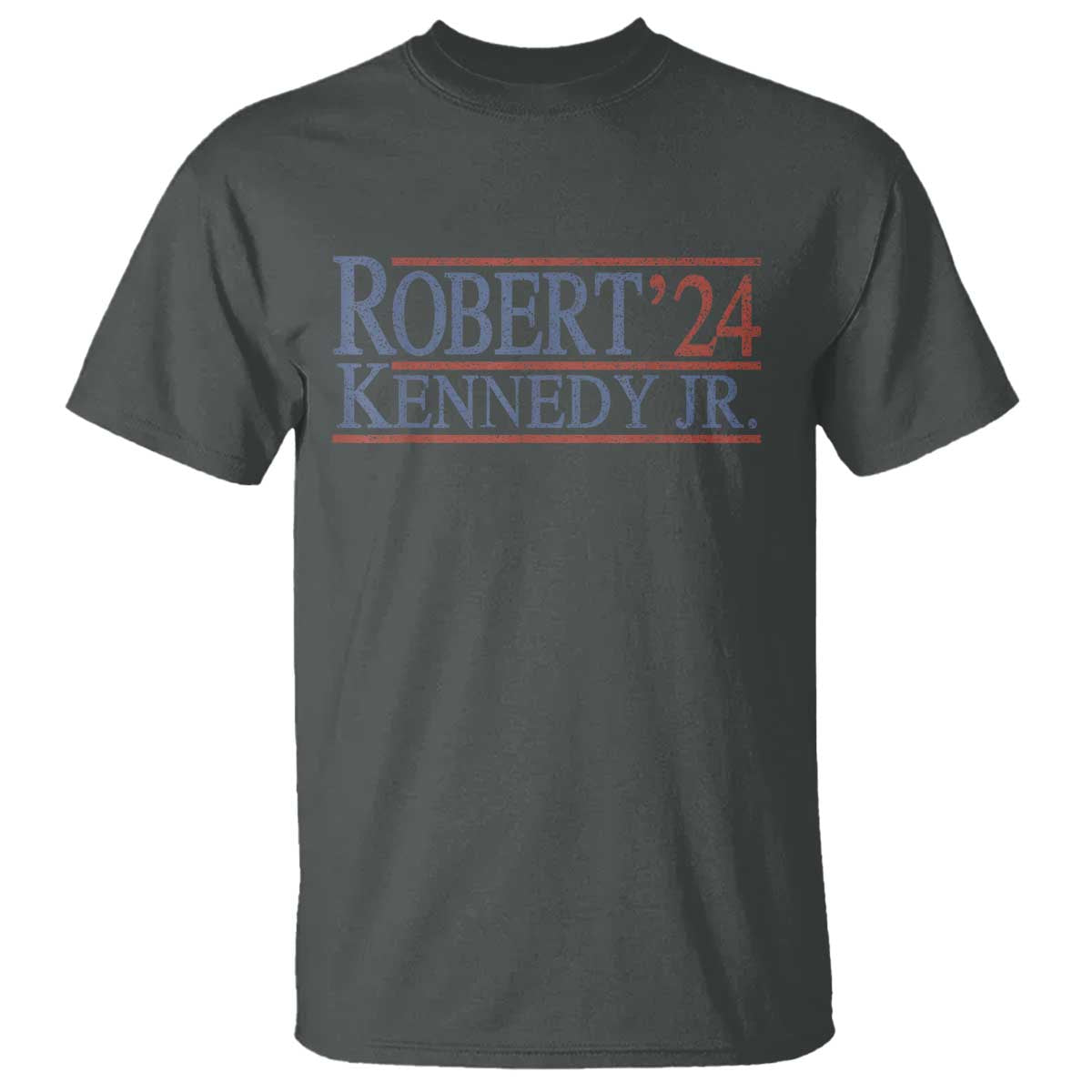 RFK Jr Kennedy 2024 T Shirt Distressed Robert Kennedy Jr. 24 TS02 Dark Heather Print Your Wear