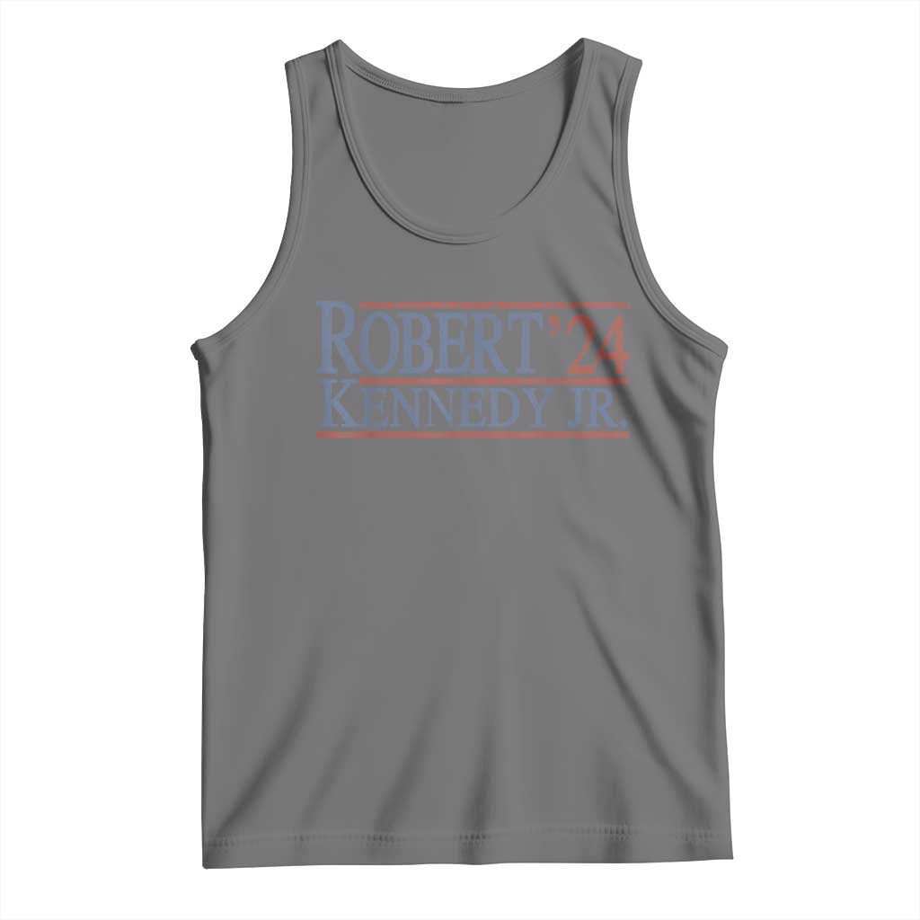RFK Jr Kennedy 2024 Tank Top Distressed Robert Kennedy Jr. 24 TS02 Black Heather Print Your Wear