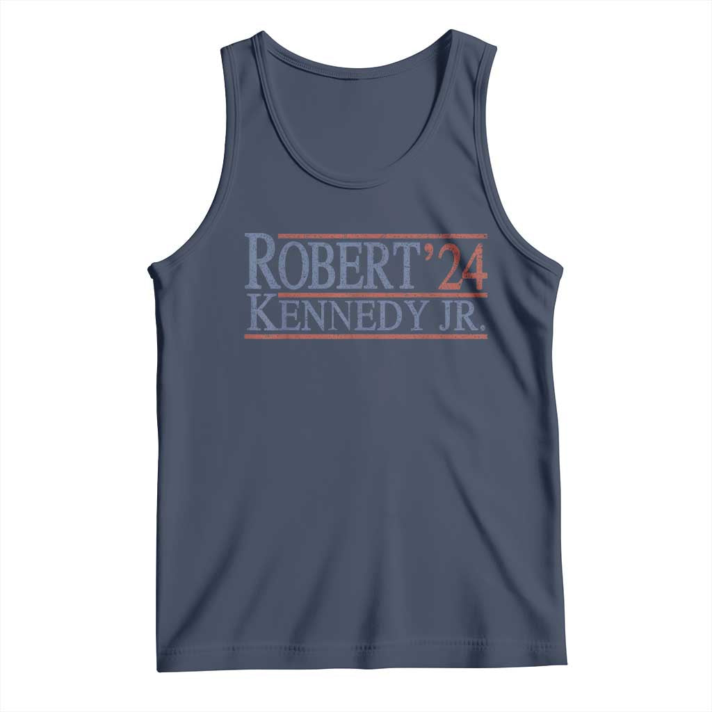 RFK Jr Kennedy 2024 Tank Top Distressed Robert Kennedy Jr. 24 TS02 Navy Print Your Wear