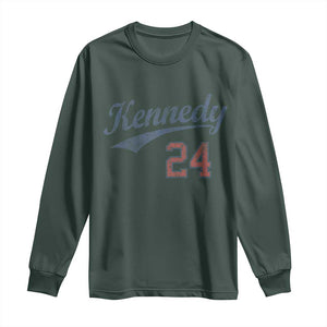 RFK Jr Kennedy 2024 Long Sleeve Shirt Team Kennedy 24 Vintage TS02 Dark Forest Green Print Your Wear