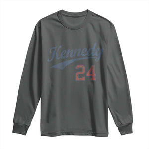 RFK Jr Kennedy 2024 Long Sleeve Shirt Team Kennedy 24 Vintage TS02 Dark Heather Print Your Wear