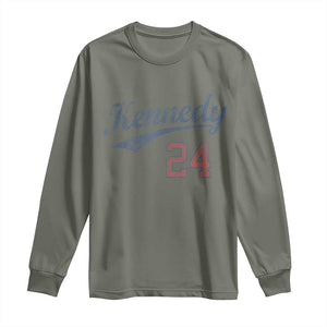 RFK Jr Kennedy 2024 Long Sleeve Shirt Team Kennedy 24 Vintage TS02 Military Green Print Your Wear