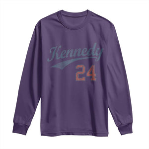 RFK Jr Kennedy 2024 Long Sleeve Shirt Team Kennedy 24 Vintage TS02 Purple Print Your Wear