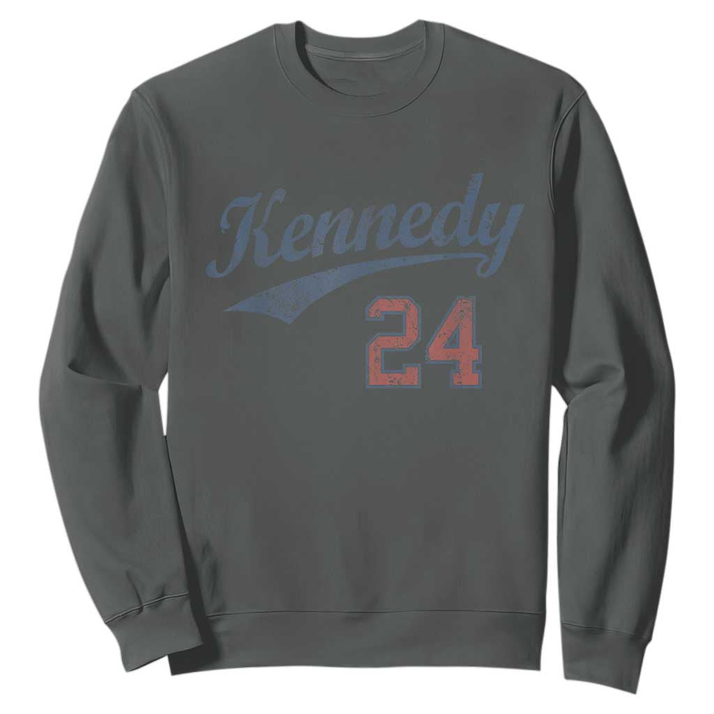 RFK Jr Kennedy 2024 Sweatshirt Team Kennedy 24 Vintage TS02 Dark Heather Print Your Wear