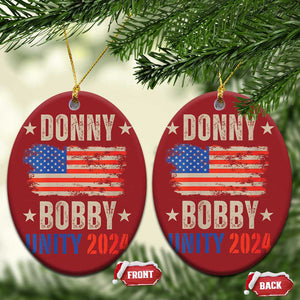 Donny Bobby 2024 Christmas Ornament Trump and Robert Kennedy Jr. RFK Unity TS02 Oval Red Print Your Wear