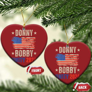 Donny Bobby 2024 Christmas Ornament Trump and Robert Kennedy Jr. RFK Unity TS02 Heart Red Print Your Wear