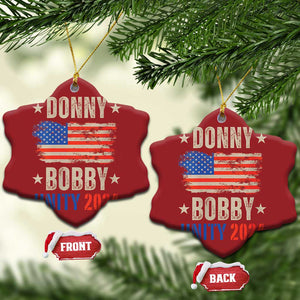 Donny Bobby 2024 Christmas Ornament Trump and Robert Kennedy Jr. RFK Unity TS02 Snow Flake Red Print Your Wear