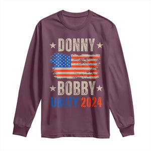 Donny Bobby 2024 Long Sleeve Shirt Trump and Robert Kennedy Jr. RFK Unity TS02 Maroon Print Your Wear