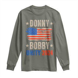 Donny Bobby 2024 Long Sleeve Shirt Trump and Robert Kennedy Jr. RFK Unity TS02 Military Green Print Your Wear