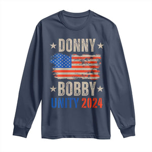 Donny Bobby 2024 Long Sleeve Shirt Trump and Robert Kennedy Jr. RFK Unity TS02 Navy Print Your Wear