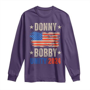 Donny Bobby 2024 Long Sleeve Shirt Trump and Robert Kennedy Jr. RFK Unity TS02 Purple Print Your Wear