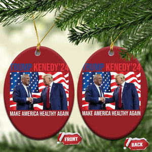 Donny Bobby 2024 Christmas Ornament Robert Kennedy Jr RFK and Trump Unity TS02 Oval Red Print Your Wear