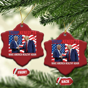 Donny Bobby 2024 Christmas Ornament Robert Kennedy Jr RFK and Trump Unity TS02 Snow Flake Red Print Your Wear