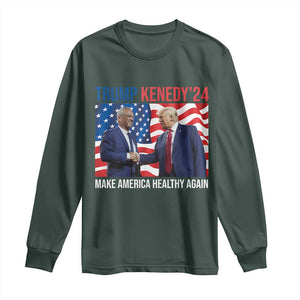 Donny Bobby 2024 Long Sleeve Shirt Robert Kennedy Jr RFK and Trump Unity TS02 Dark Forest Green Print Your Wear