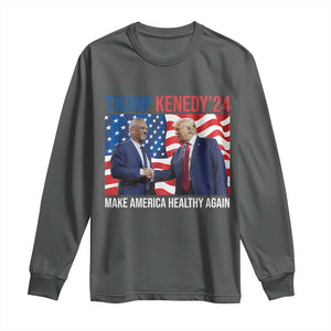 Donny Bobby 2024 Long Sleeve Shirt Robert Kennedy Jr RFK and Trump Unity TS02 Dark Heather Print Your Wear