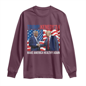 Donny Bobby 2024 Long Sleeve Shirt Robert Kennedy Jr RFK and Trump Unity TS02 Maroon Print Your Wear