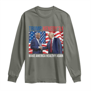 Donny Bobby 2024 Long Sleeve Shirt Robert Kennedy Jr RFK and Trump Unity TS02 Military Green Print Your Wear