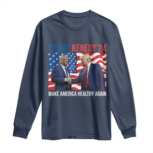 Donny Bobby 2024 Long Sleeve Shirt Robert Kennedy Jr RFK and Trump Unity TS02 Navy Print Your Wear