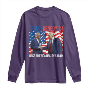 Donny Bobby 2024 Long Sleeve Shirt Robert Kennedy Jr RFK and Trump Unity TS02 Purple Print Your Wear