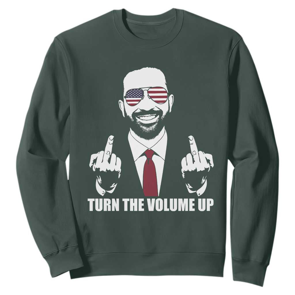 Zohran Mamdani Hope Sweatshirt Zoharan Mamdani USA Flag Funny Middle Finger TS02 Dark Forest Green Print Your Wear