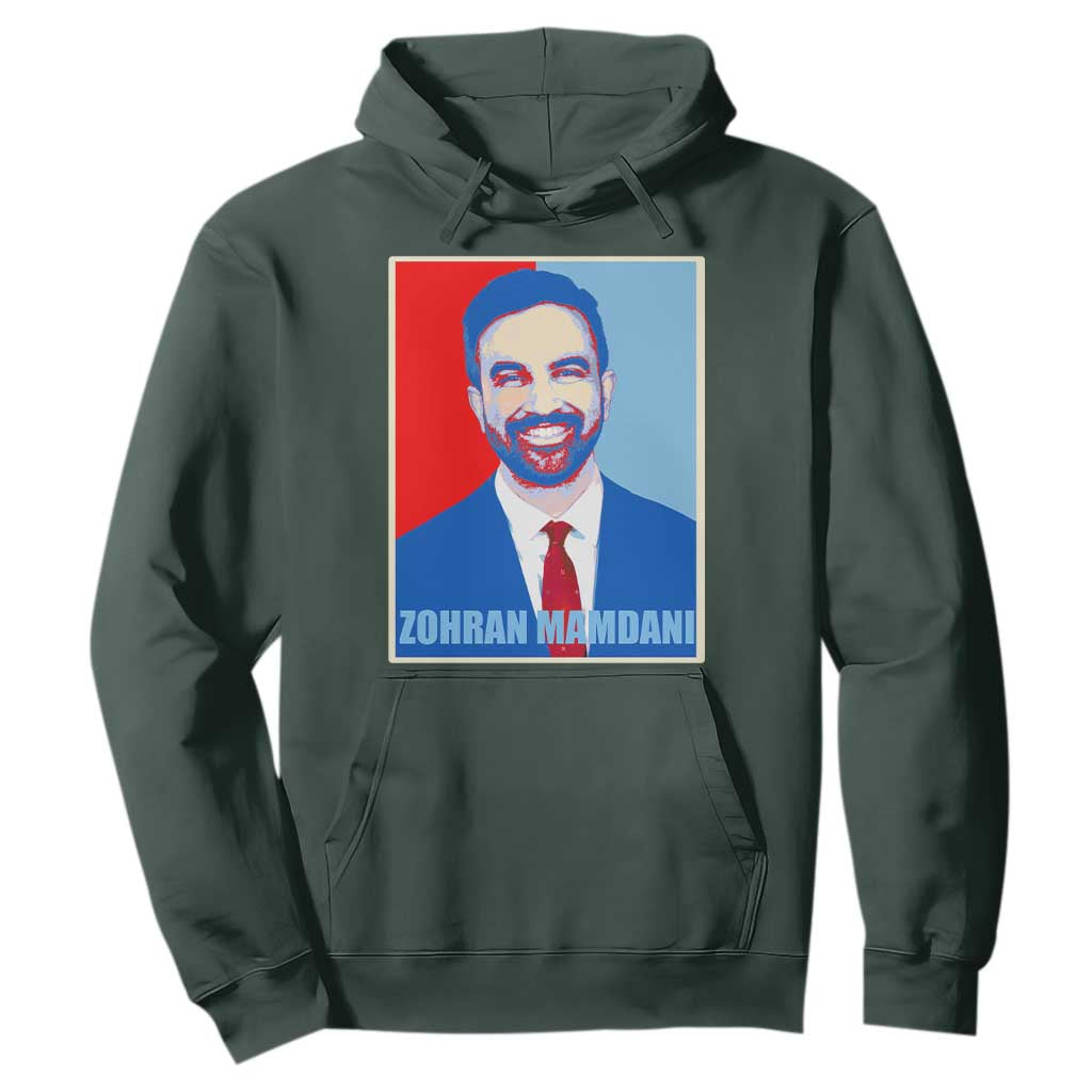 Zohran Madamni Hoodie for New York Mayor TS02 Dark Forest Green Print Your Wear