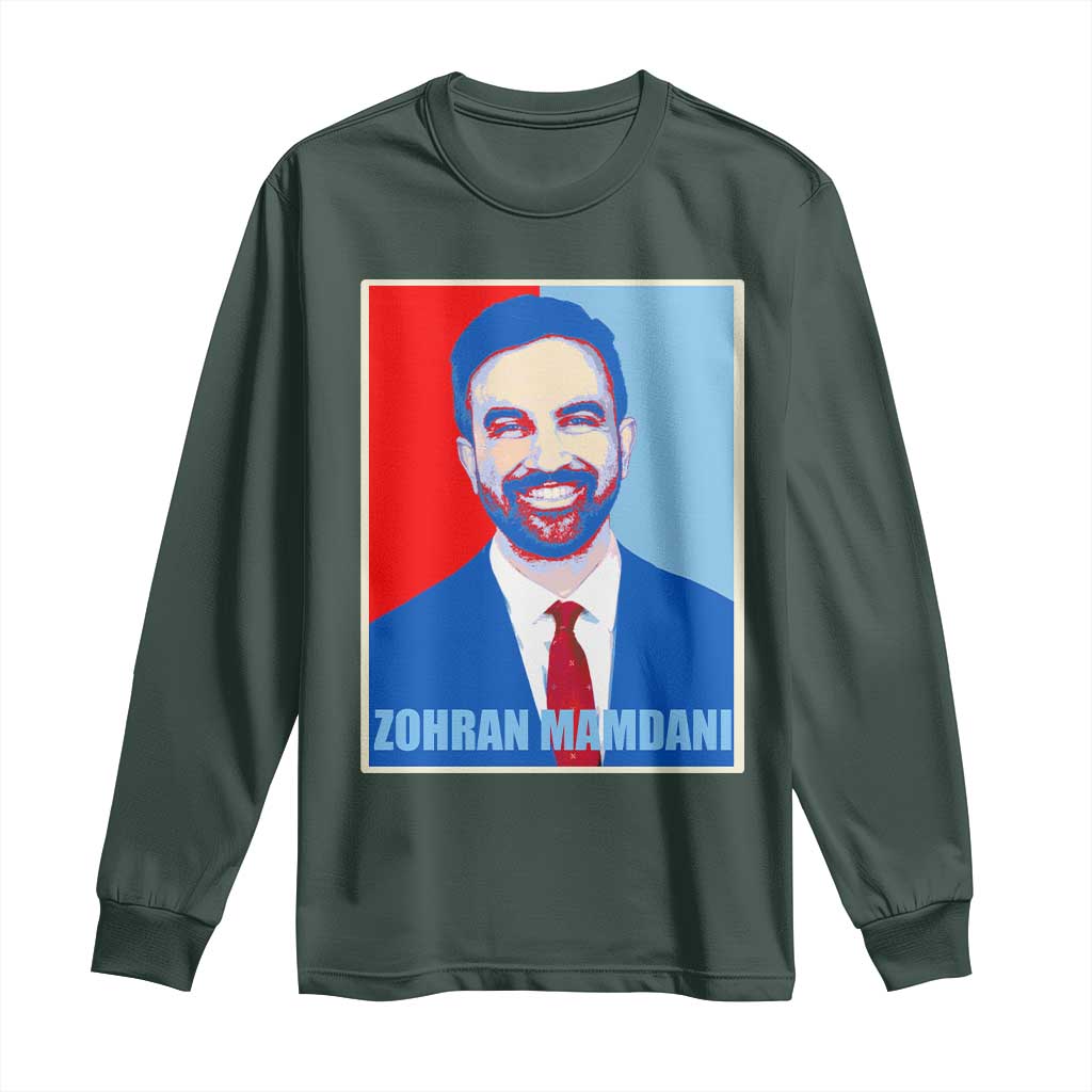 Zohran Madamni Long Sleeve Shirt for New York Mayor TS02 Dark Forest Green Print Your Wear