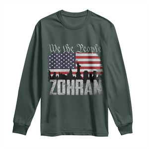 Zohran Mamdani Groovy Flowers Long Sleeve Shirt Retro Style TS02 Dark Forest Green Print Your Wear