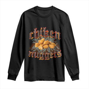 Chicken Nuggets Long Sleeve Shirt Heavy Metal World Tour Hardcore Music TS02 Black Print Your Wear