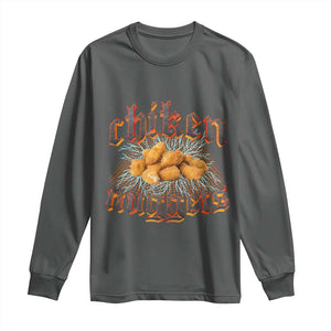 Chicken Nuggets Long Sleeve Shirt Heavy Metal World Tour Hardcore Music TS02 Dark Heather Print Your Wear