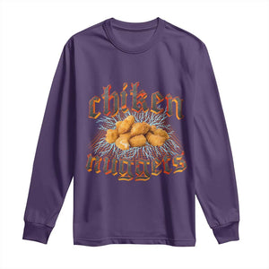 Chicken Nuggets Long Sleeve Shirt Heavy Metal World Tour Hardcore Music TS02 Purple Print Your Wear