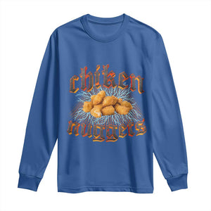 Chicken Nuggets Long Sleeve Shirt Heavy Metal World Tour Hardcore Music TS02 Royal Blue Print Your Wear