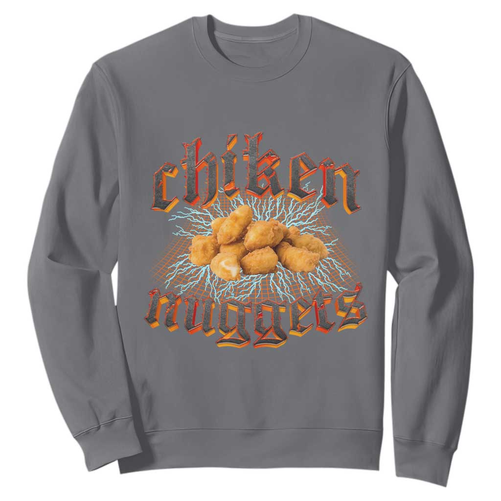 Chicken Nuggets Sweatshirt Heavy Metal World Tour Hardcore Music TS02 Charcoal Print Your Wear