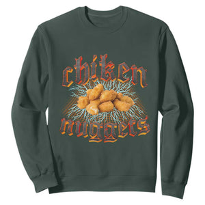 Chicken Nuggets Sweatshirt Heavy Metal World Tour Hardcore Music TS02 Dark Forest Green Print Your Wear