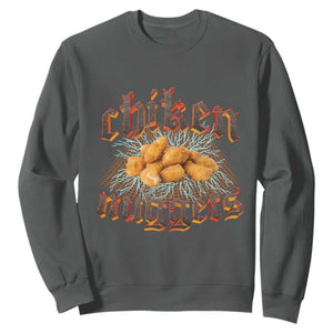 Chicken Nuggets Sweatshirt Heavy Metal World Tour Hardcore Music TS02 Dark Heather Print Your Wear