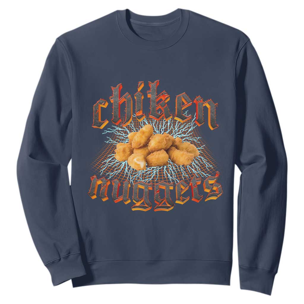 Chicken Nuggets Sweatshirt Heavy Metal World Tour Hardcore Music TS02 Navy Print Your Wear