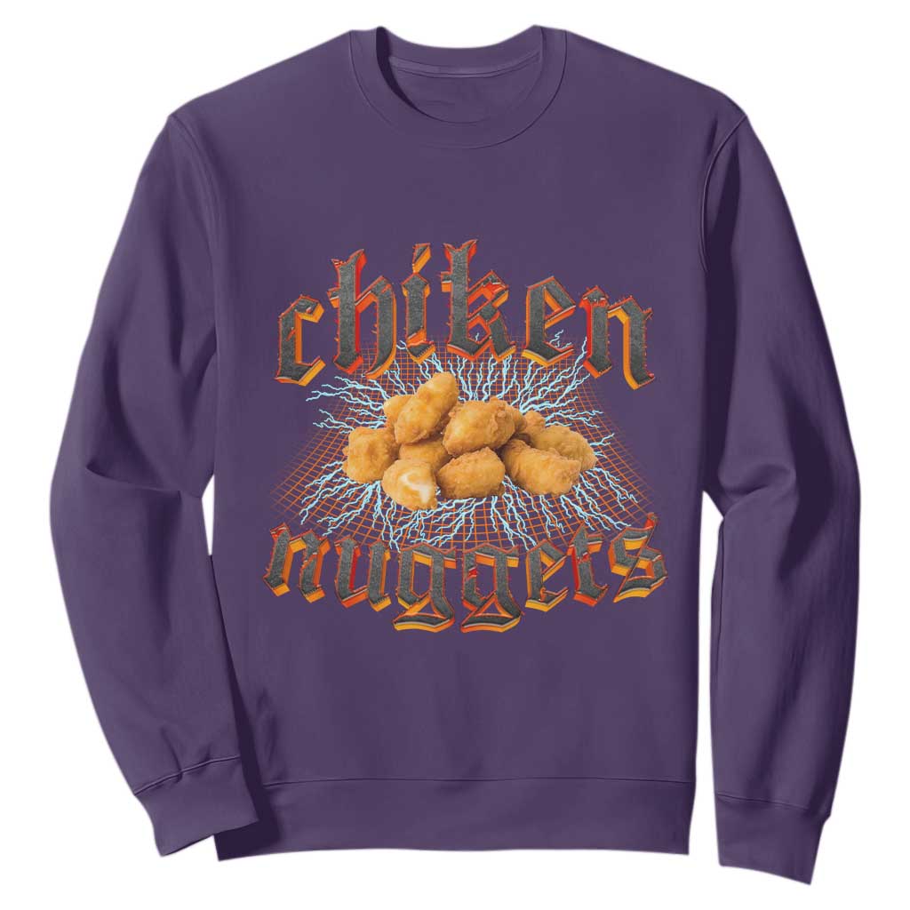 Chicken Nuggets Sweatshirt Heavy Metal World Tour Hardcore Music TS02 Purple Print Your Wear