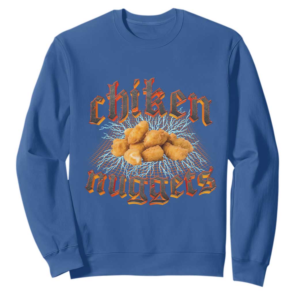 Chicken Nuggets Sweatshirt Heavy Metal World Tour Hardcore Music TS02 Royal Blue Print Your Wear