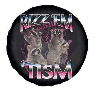 Funny Autism Raccoon Meme Spare Tire Cover Rizz Em With The Tism Autistic Raccoons TS02 Print Your Wear