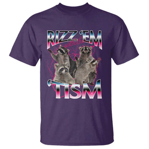 Funny Autism Raccoon Meme T Shirt Rizz Em With The Tism Autistic Raccoons TS02 Purple Print Your Wear