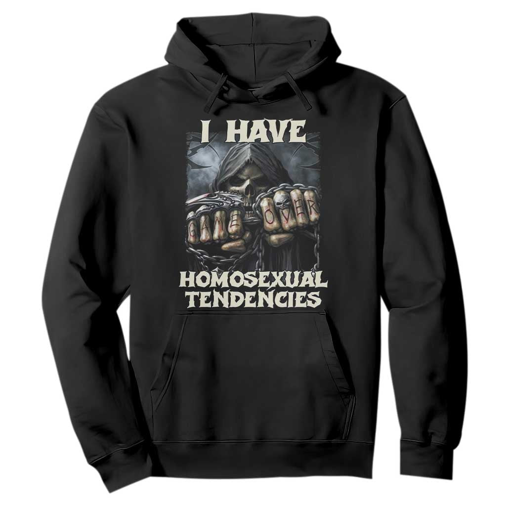 Skeleton Meme Hoodie I Have Homosexual Tendencies Funny Edgy Hard Cringe TS02 Black Print Your Wear