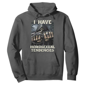 Skeleton Meme Hoodie I Have Homosexual Tendencies Funny Edgy Hard Cringe TS02 Dark Heather Print Your Wear