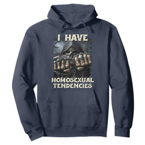 Skeleton Meme Hoodie I Have Homosexual Tendencies Funny Edgy Hard Cringe TS02 Navy Print Your Wear