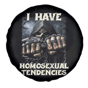 Skeleton Meme Spare Tire Cover I Have Homosexual Tendencies Funny Edgy Hard Cringe TS02 Print Your Wear