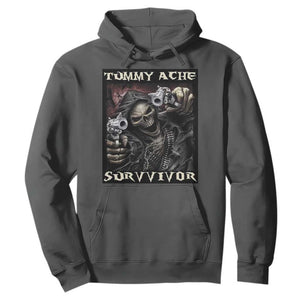 Skeleton Meme Hoodie Tummy Ache Survivor Funny Cool Edgy Hard Cringe TS02 Dark Heather Print Your Wear