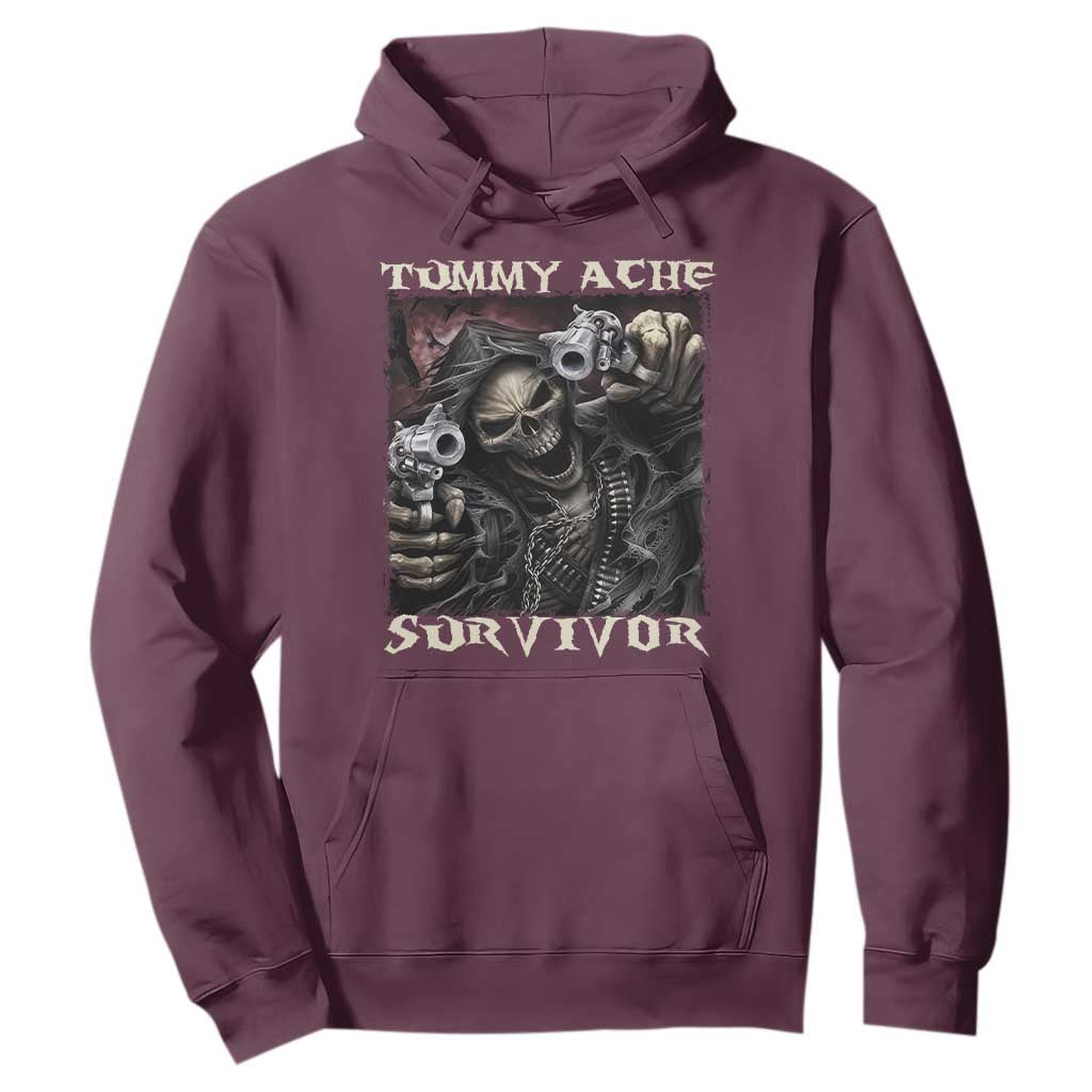 Skeleton Meme Hoodie Tummy Ache Survivor Funny Cool Edgy Hard Cringe TS02 Maroon Print Your Wear