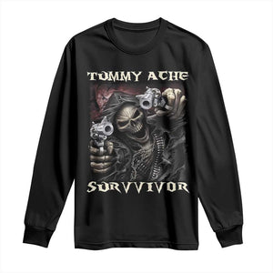 Skeleton Meme Long Sleeve Shirt Tummy Ache Survivor Funny Cool Edgy Hard Cringe TS02 Black Print Your Wear