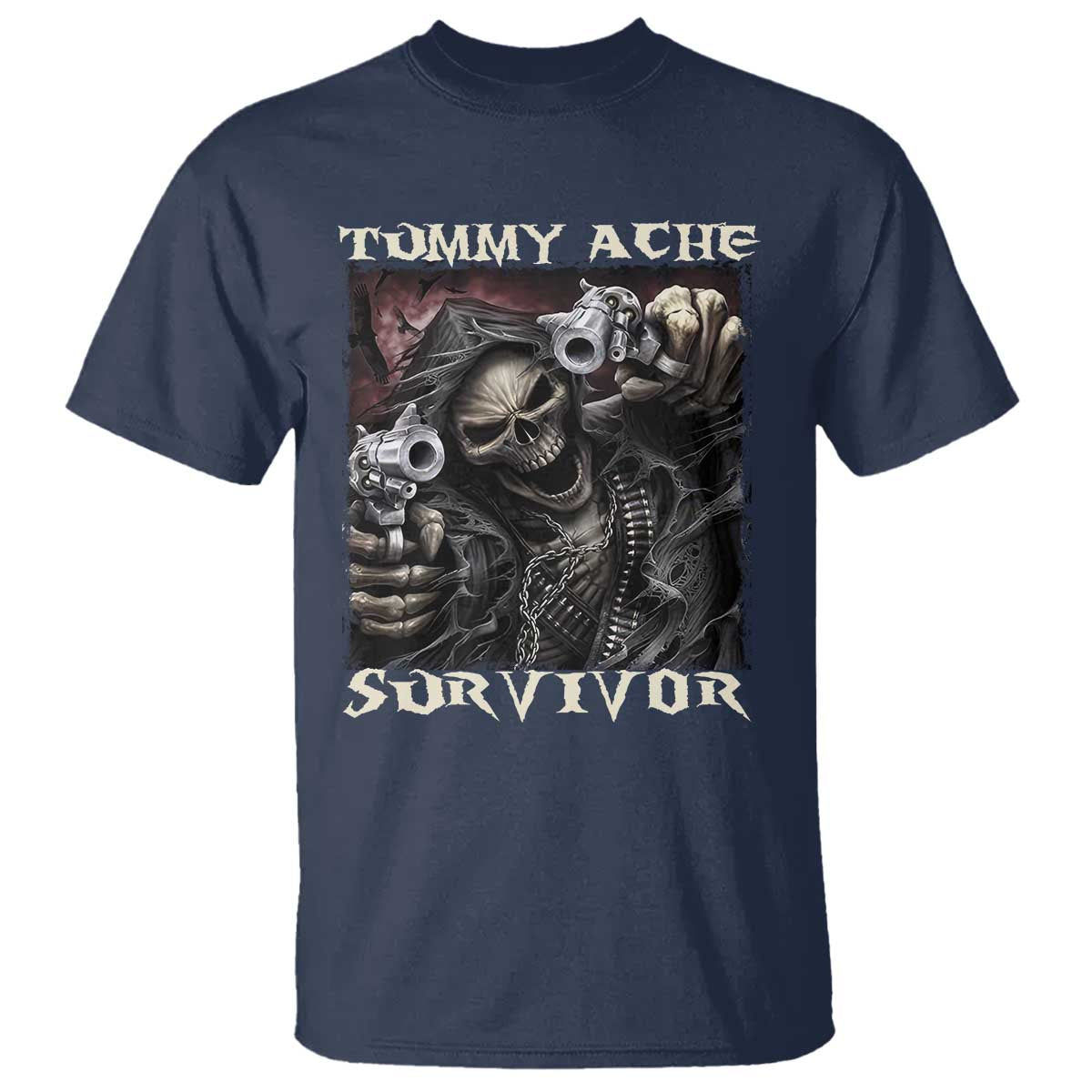 Skeleton Meme T Shirt Tummy Ache Survivor Funny Cool Edgy Hard Cringe TS02 Navy Print Your Wear
