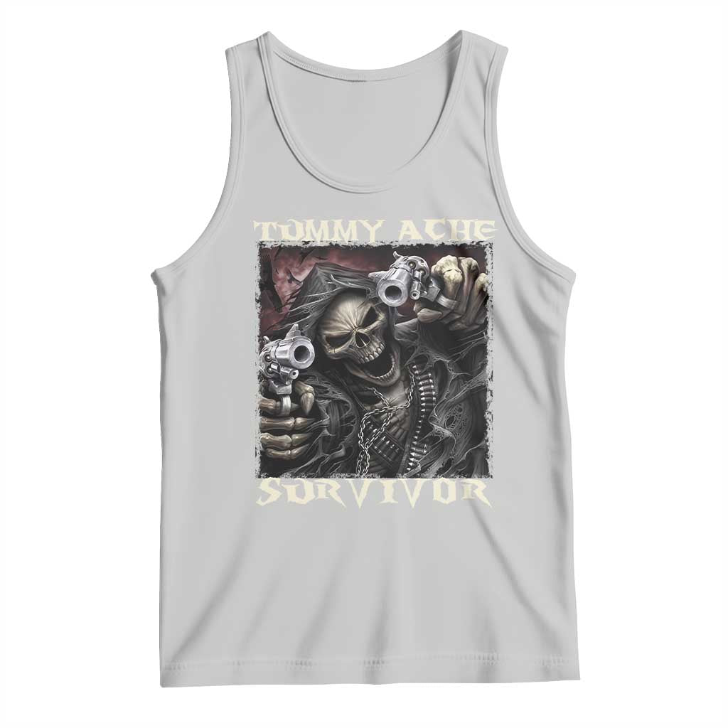 Skeleton Meme Tank Top Tummy Ache Survivor Funny Cool Edgy Hard Cringe TS02 Ash Print Your Wear
