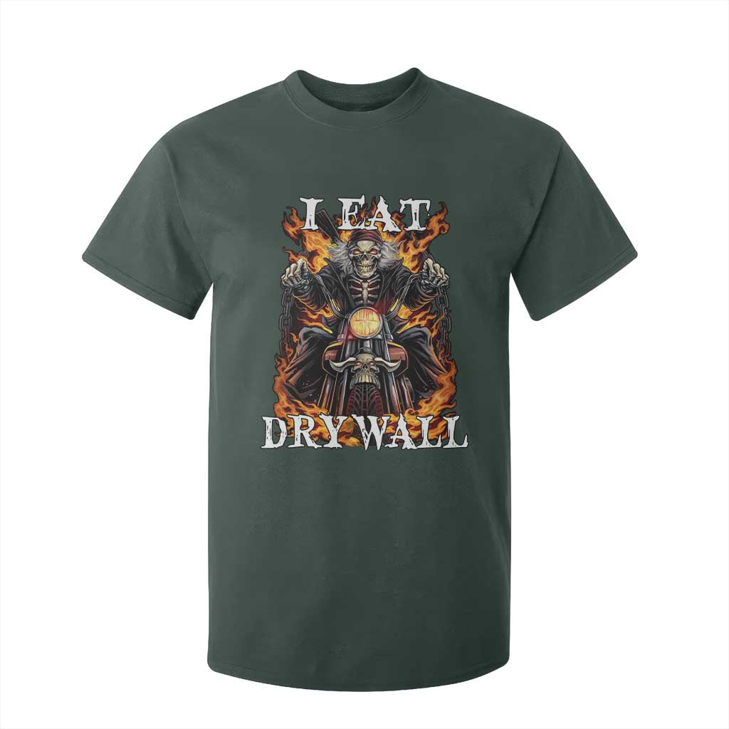 Funny Cringe Hard Skeleton Meme T Shirt For Kid I Eat Drywall TS02 Dark Forest Green Print Your Wear
