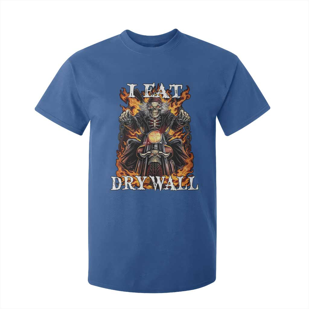 Funny Cringe Hard Skeleton Meme T Shirt For Kid I Eat Drywall TS02 Royal Blue Print Your Wear
